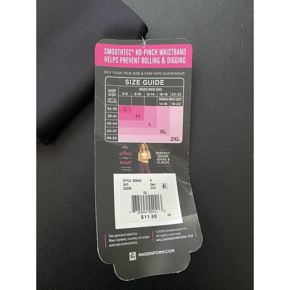 Maidenform Self Expressions Black Firm Shapes Thong With Lace - Size Small - Picture 5 of 6